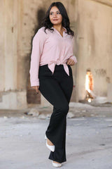 Plus - Size Flared Legging – Zwart