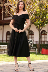Midi - Abendkleid – Schwarz