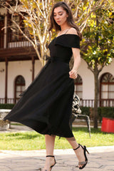 Midi - Abendkleid – Schwarz