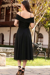 Midi - Abendkleid – Schwarz