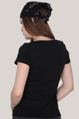 Blouse Met Korte Mouwen, Zwart