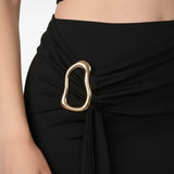 Polyemit Set Met Rok En Gouden Gesp, Zwart